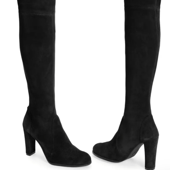 Stuart Weitzman Highland Over-the-Knee Boot Suede Black -8 - Picture 2 of 9